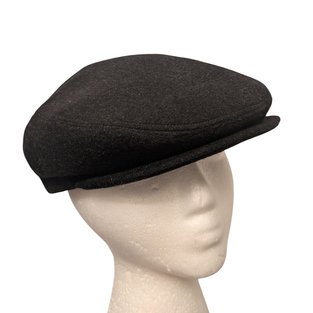 Country Gentleman Flat Cap Wool Cashmere Ivy Hat Black Made in Italy Dapper Fall